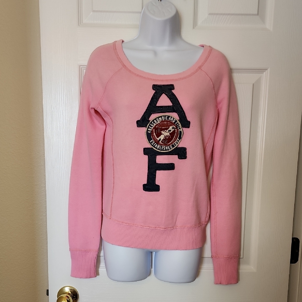 Abercrombie & Fitch Light Pink Crew Neck Sweatshirt Size Small